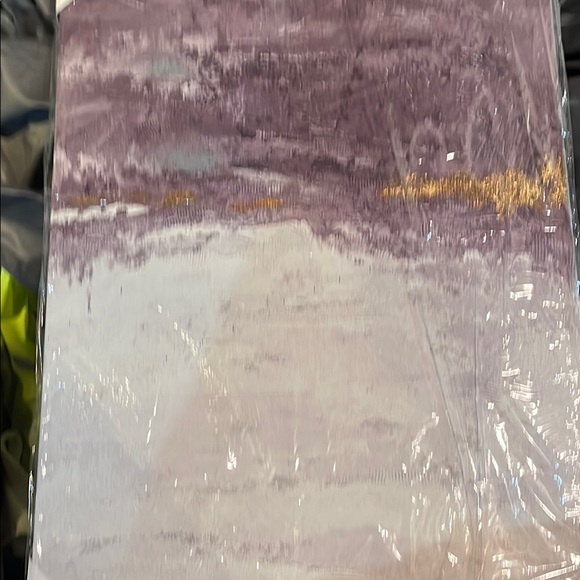Abstract Purple and Gold Canvas Art - Picture 1 of 2